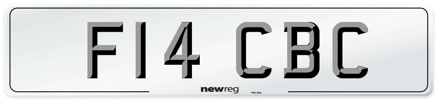 F14 CBC Number Plate from New Reg